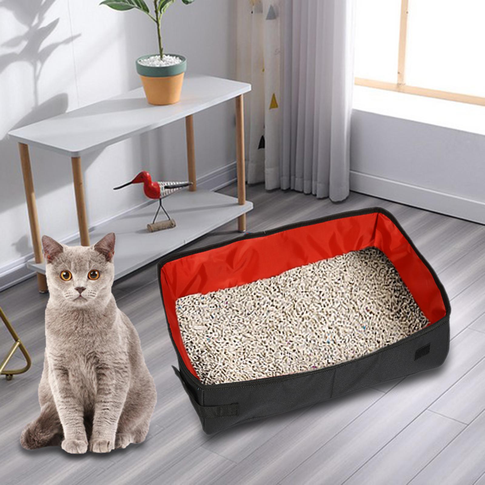 Foldable Pet Cat Toilet Litter Box Collapsible Dog Toilet Tray Scratch Resistant S