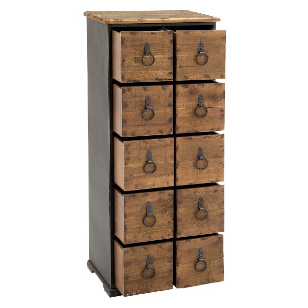 Wood 10 Drawer Footed Chest Olivia amp May