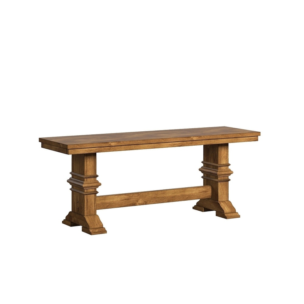 Eleanor Two Tone Trestle Leg Wood Dining Bench by iNSPIRE Q Classic