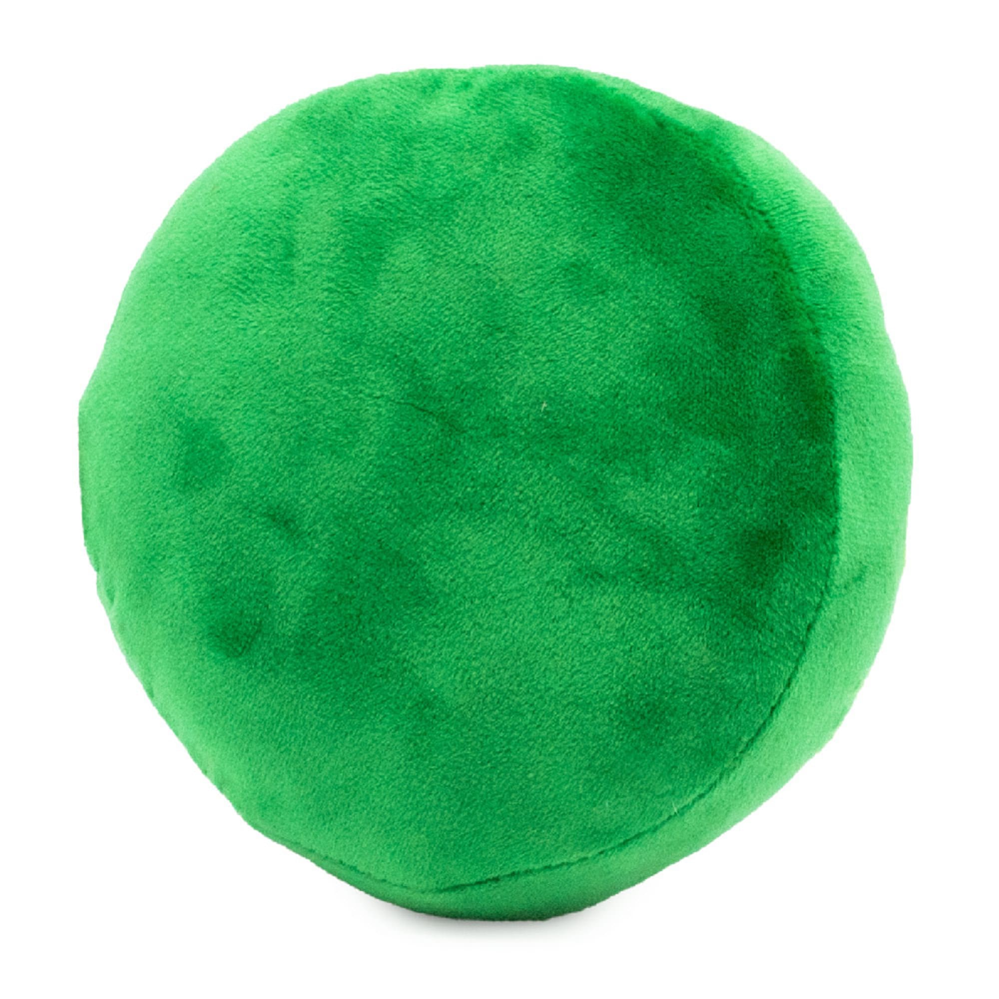 Buckle-Down Green DC Comics Lantern Logo Round Plush Squeaker Dog Toy， X-Small