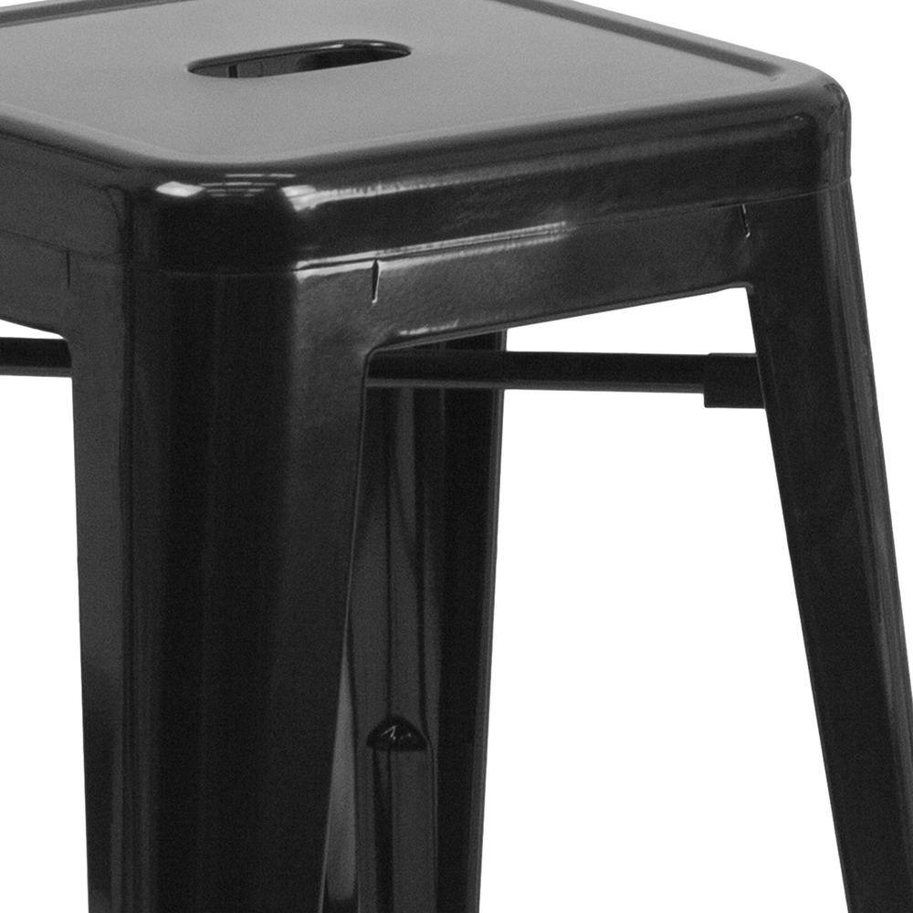 Flash Furniture 24 in. Black Metal Bar Stool CH3132024BK