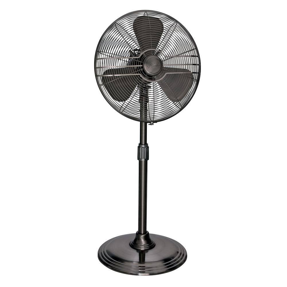 Hunter Retro 16 in. 3 Speed All-Metal Pedestal Fan with Wide Oscillation in Onyx Copper 90439