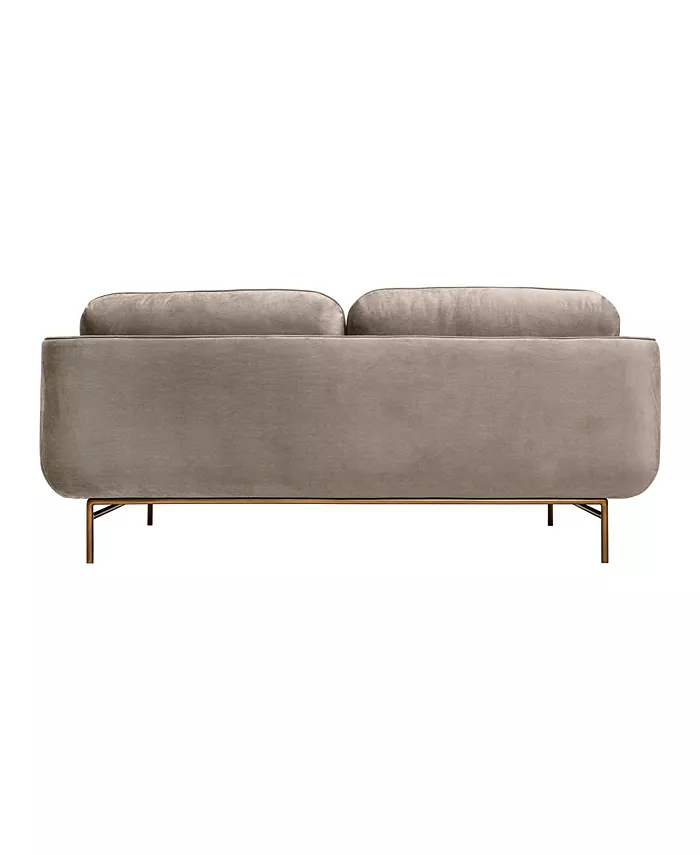 Armen Living Lilou 77 Velvet with Metal Legs Sofa