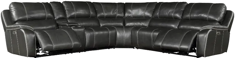 Harry Cyclone Dark Gray 6 Piece Power Reclining Sectional Sofa