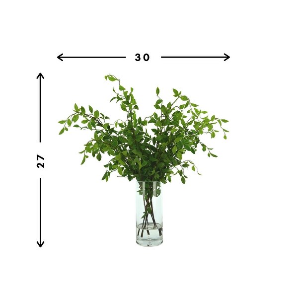 Organic Modern Nandina Arranged in Glass Vase