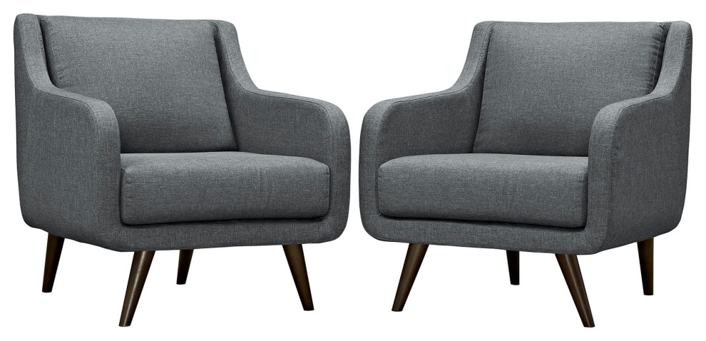 Gray Verve Armchairs Set of 2   Midcentury   Armchairs And Accent Chairs   by Homesquare  Houzz