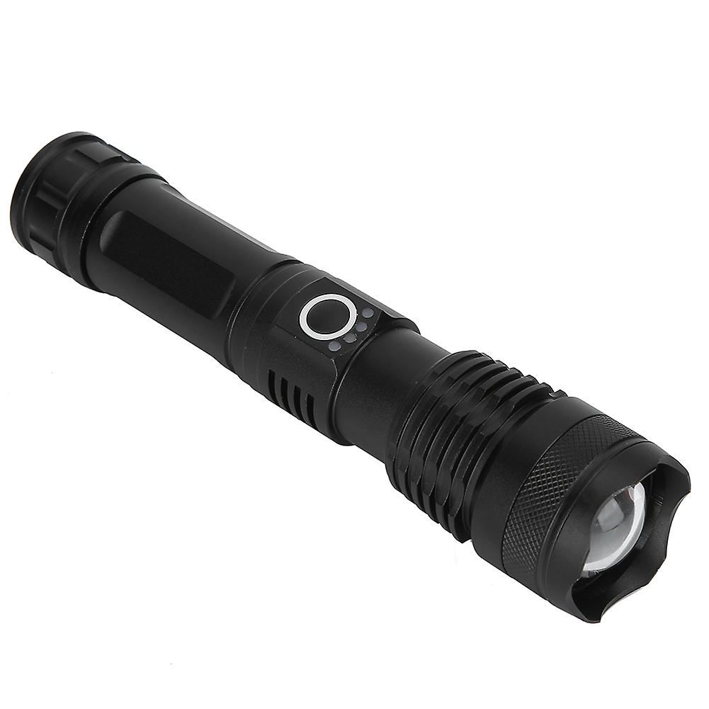 Xhp70 Led Telescopic Zoom Flashlight High Brightness Torch Usb Rechargeable 5 Modes Waterproof For Outdoor Camping Emergencyblack