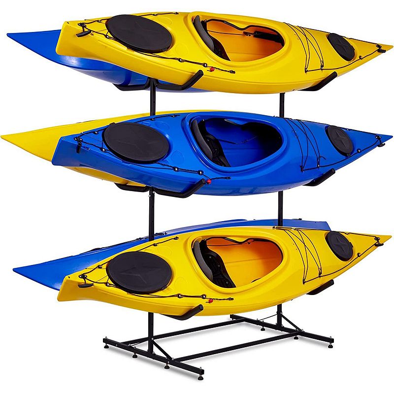 RaxGo Kayak Storage Rack， Indoor and Outdoor Freestanding Storage for 6 Kayak