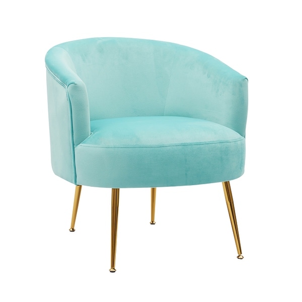 Velvet Accent Armchair Tub Chair With Gold Metal Legs for Living Room， Bedroom， Home Office