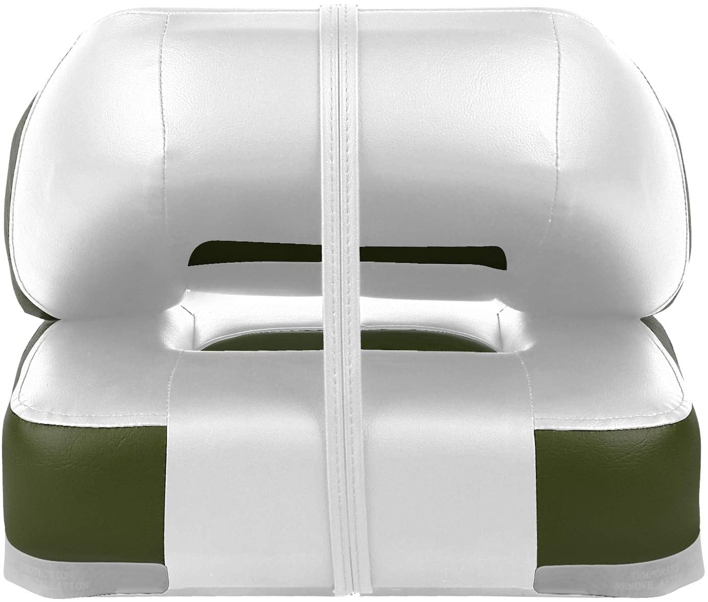 Leader Accessories New Elite Low Back Folding Fishing Boat Seat，White/Olive