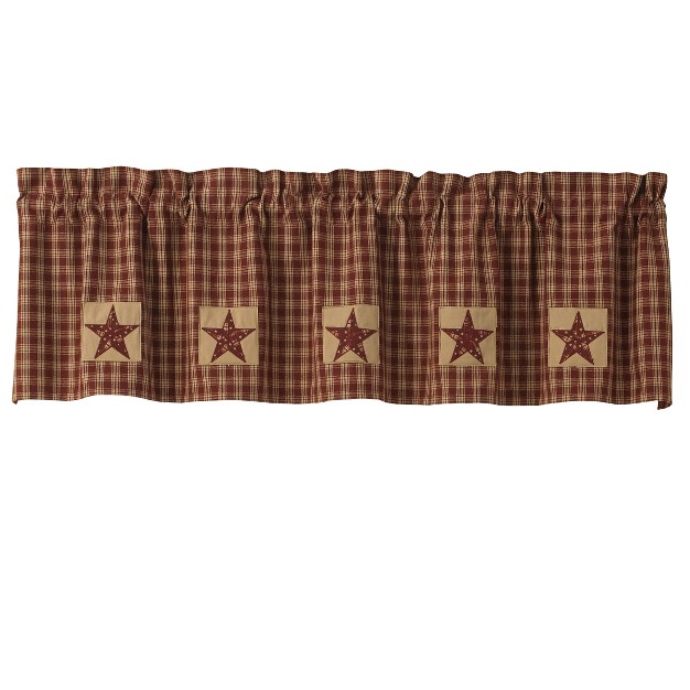 Park Designs Red Sturbridge Patch Lined Valance