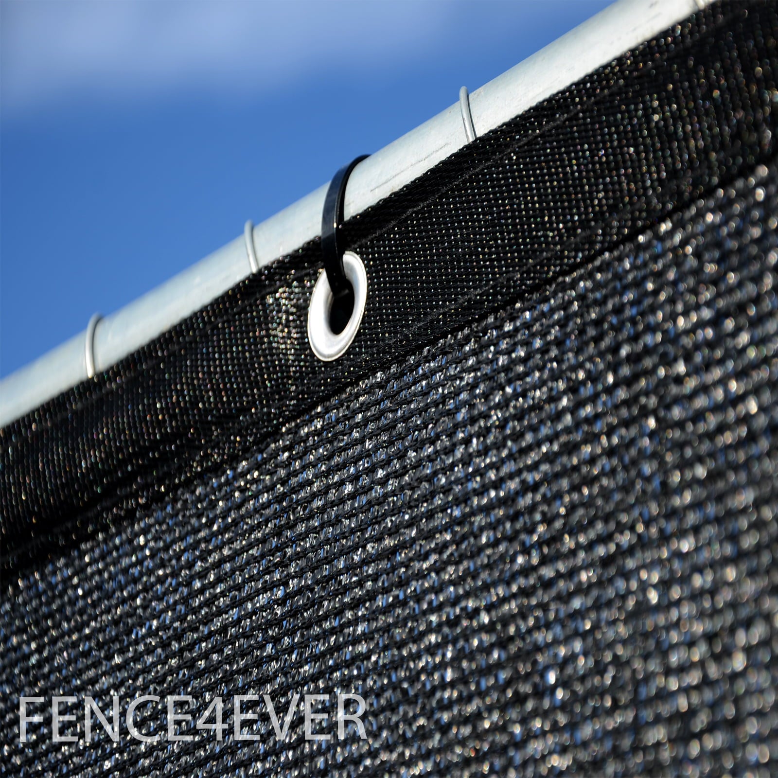 Fence4ever Black 8' x 25' 8 ft tall Fence Privacy Screen Windscreen Shade Cover Mesh Fabric Tarp