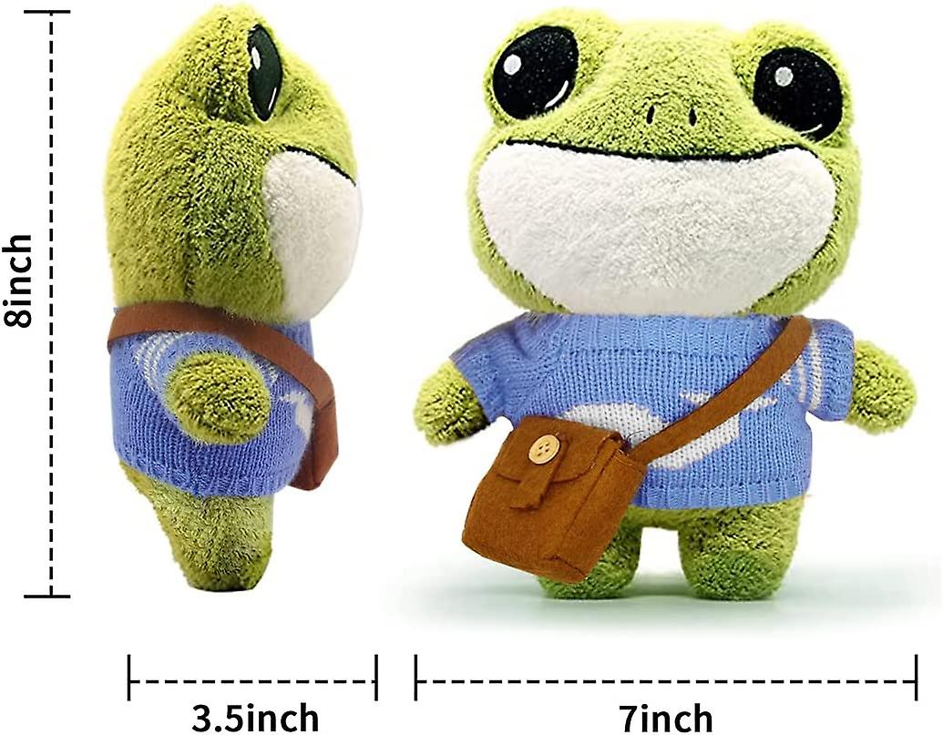 Stuffed Cute Frog Plush Toy， Stuffed Animals Doll Frog Doll Toy With Big Eyes， Sweater Clothes And Backpack， Standing Frog Plush Toy Birthday Gift For