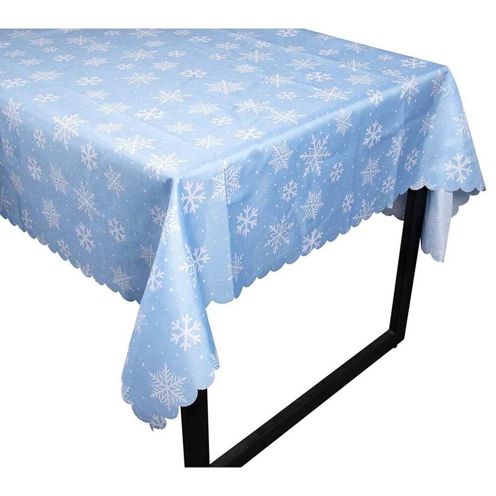 2pcs Calico Rectangle Tablecloth Christmas Snowflakes Design Table Cover 83x59\