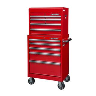 Husky 27 in. 11-Drawer Tool Chest and Cabinet Combo in Red 410-026-0111