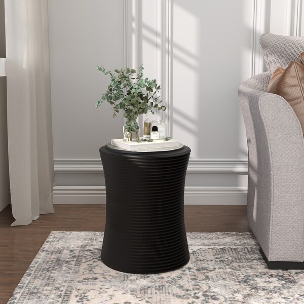 COSIEST Outdoor Black Concrete Side Table