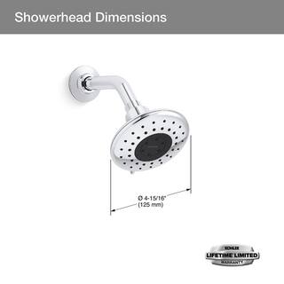 KOHLER Daisyfield 6-Spray Patterns with 1.75 GPM 4.94 in. Wall Mount Fixed Shower Head in Polished Chrome K-R24547-G-CP