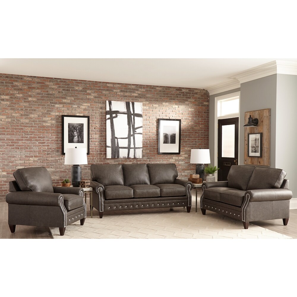 Payne Top grain Leather Sofa  Loveseat  and Chair Set