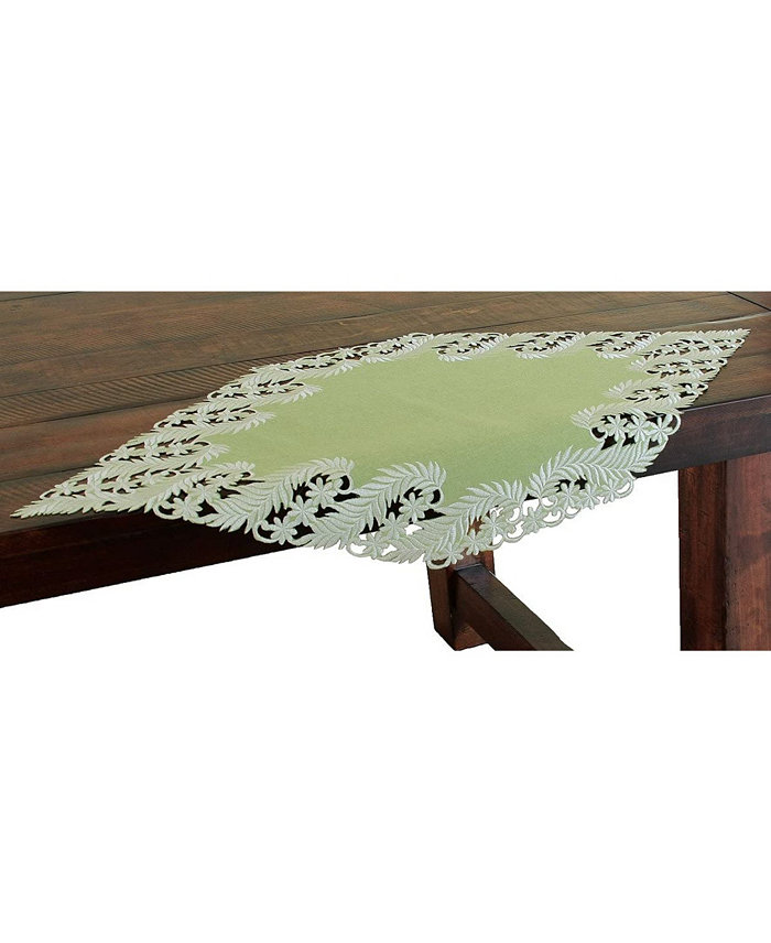 Xia Home Fashions Laurel Embroidered Cutwork Spring Table Runner 16 x 34