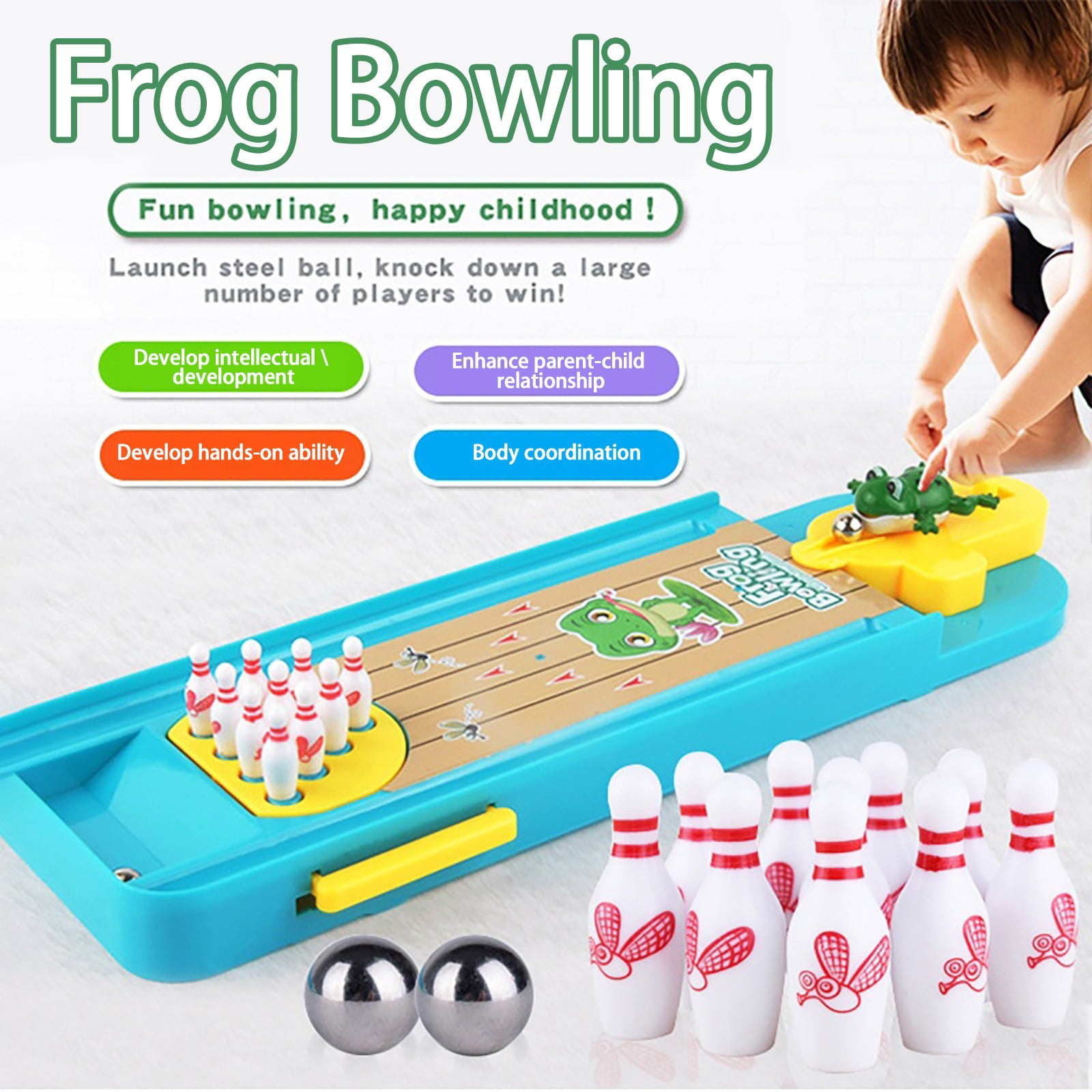 Fro g Bowling Table Bowling Pinball La unch Table Board Game Toys Christmas Gift