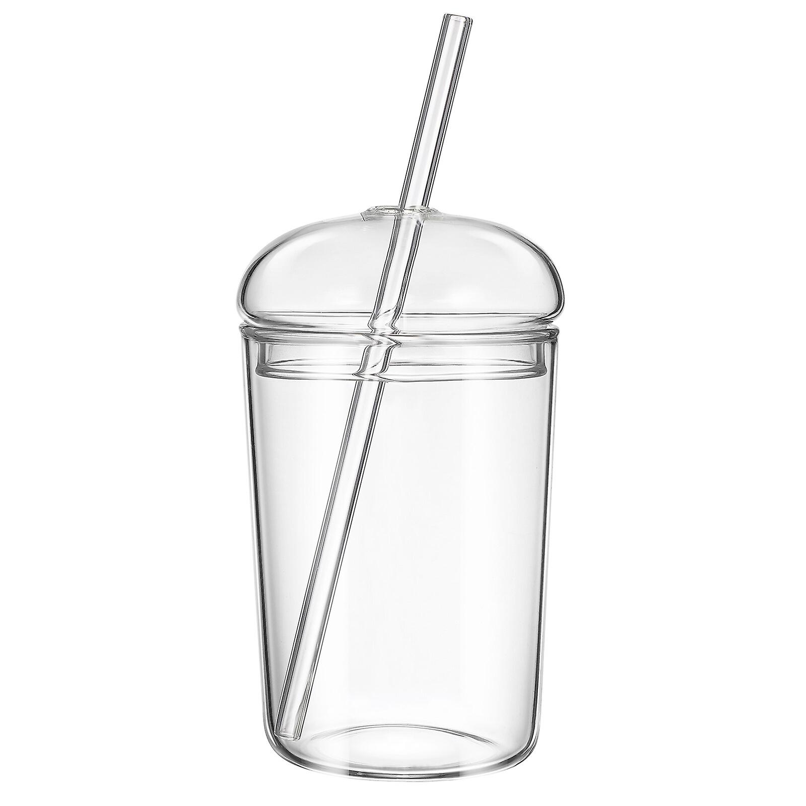 Glass Straw Cup Large Capacity Glass Cup Household Beverage Clear Cup Drinking Cup For Home Office Bar