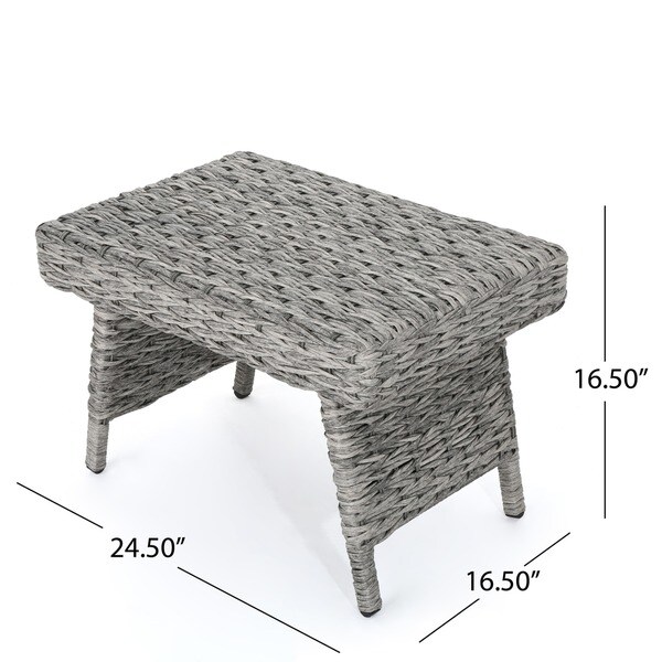 Thira Outdoor Aluminum Wicker Accent Table by Christopher Knight Home