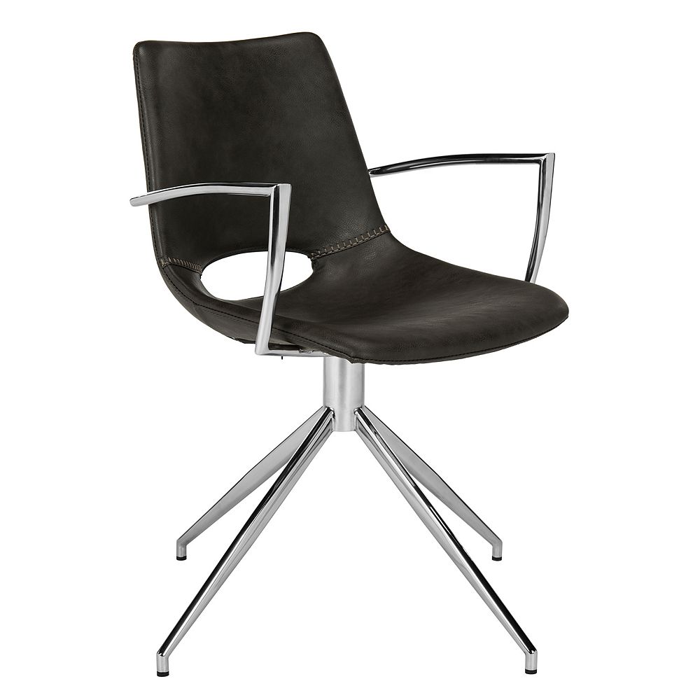 Safavieh Dawn Midcentury Leather Swivel Dining Chair