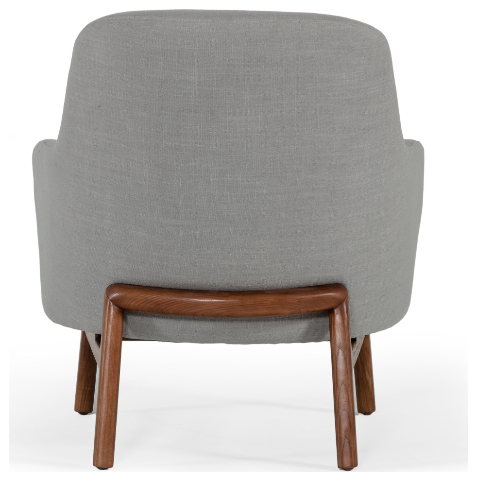 Modrest Metzler Mid Century Grey Fabric Accent Chair   Midcentury   Armchairs And Accent Chairs   by Vig Furniture Inc.  Houzz