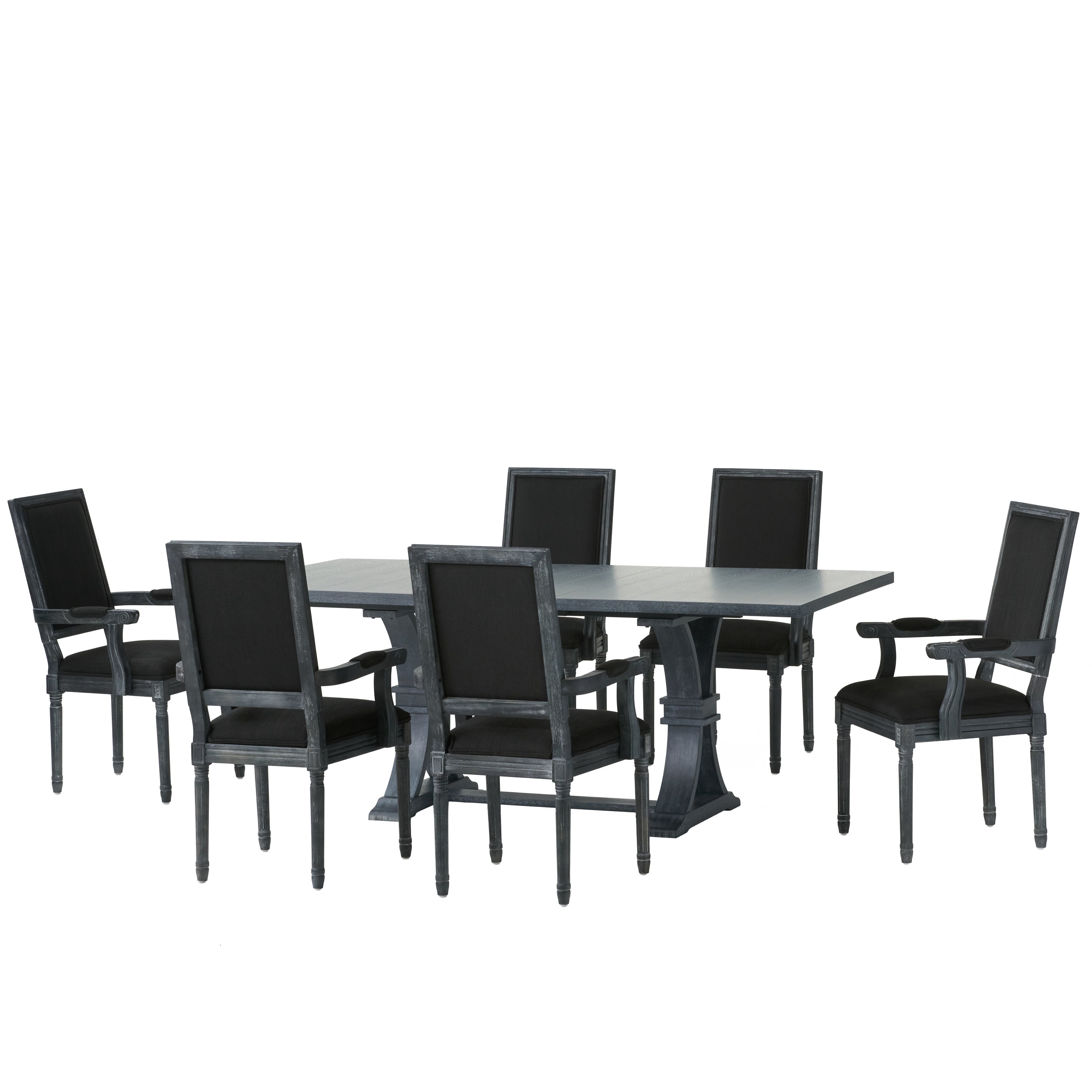 Ashlyn French Country Wood 7-Piece Expandable Dining Set