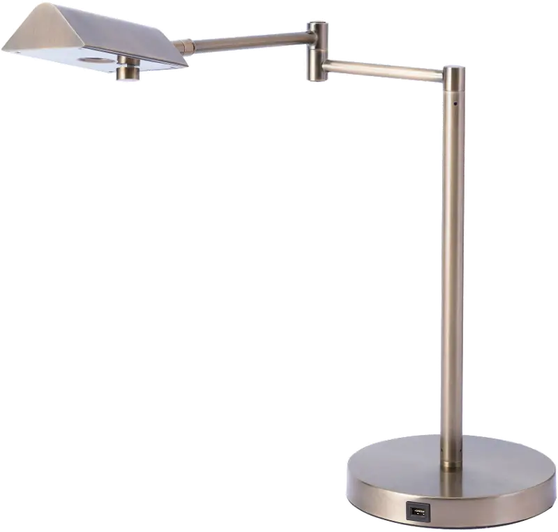 Chrome Metal LED Desk Lamp with USB - Pharma