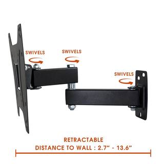 MegaMounts Full Motion Tilt and Swivel Single Stud Wall Mount for 17 in. to 42 in. LCD LED and Plasma Screens 98693570M