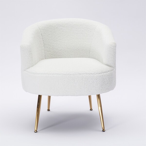 Fabric Armchair Accent Tub Barrel Chair with Gold Metal Legs