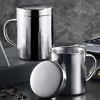 Wholesale Bubble Tea Cups Water Drink Double Wall Stainless Steel Mug Cup With Lid