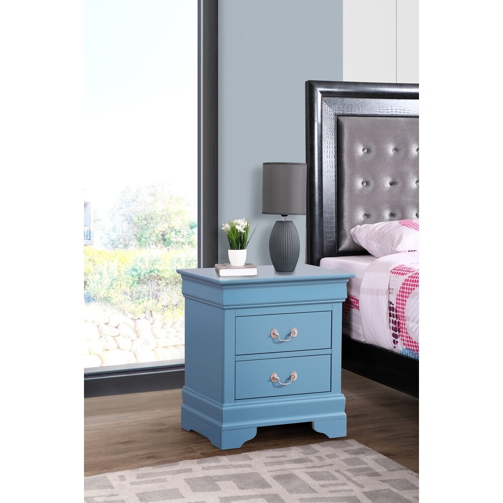 Louis Philippe 2 Drawer Nightstand (24 in. H X 22 in. W X 16 in. D)