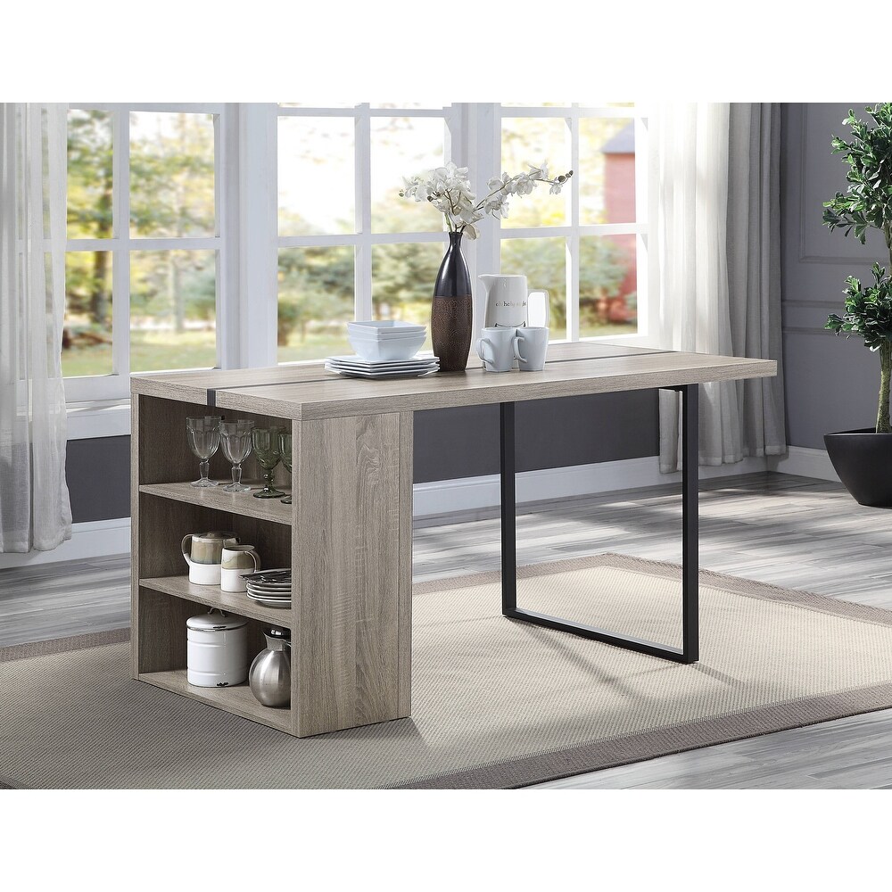 ACME Patwin Dining Table in Gray Oak and Black