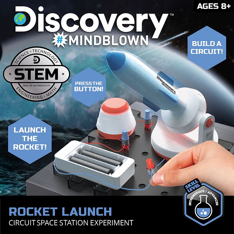 Discovery #Mindblown Rocket Launch Space Station Circuitry Set， Build-it-Yourself Engineering Toy Kit