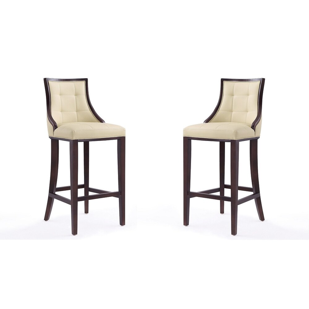 Manhattan Comfort Fifth Avenue 45 in. Walnut Beech Wood Bar Stool (Set of 2)