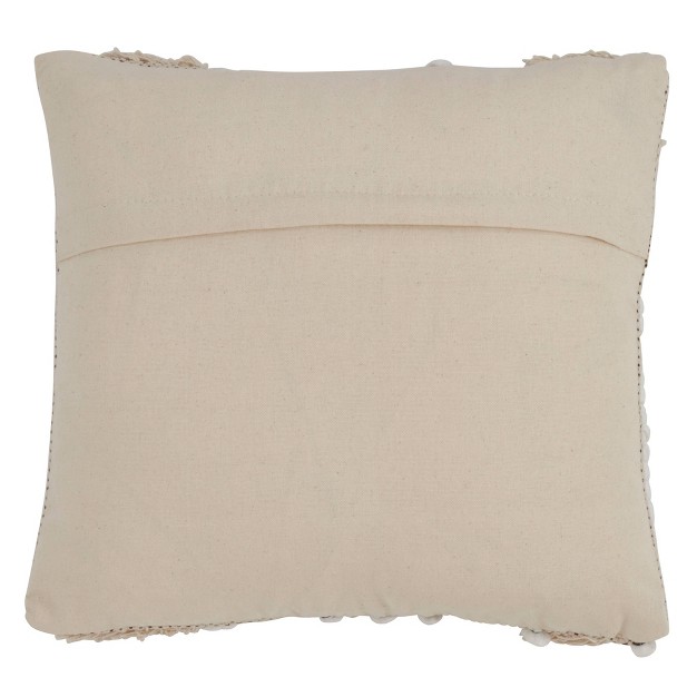 Moroccan Down Filled Throw Pillow With Frills Natural Saro Lifestyle