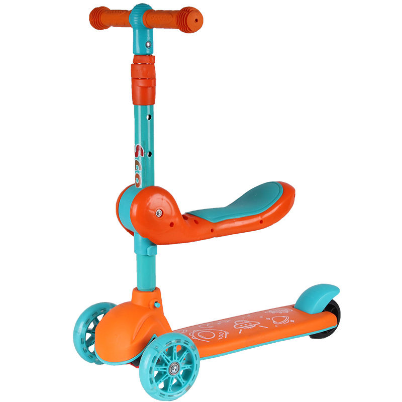 Children's bike scooter flashing wheels kick scooter 3 wheel