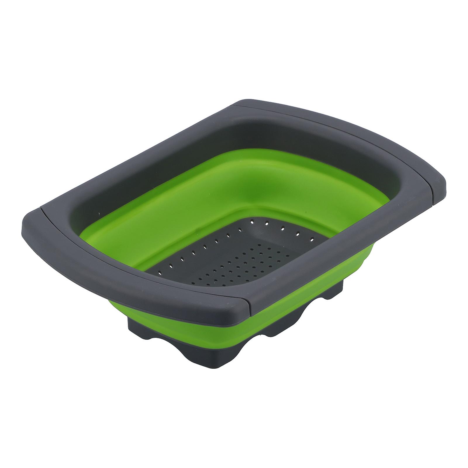 Folding Drain Basket Retractable Fruit Vegetable Washing Draining Basket For Home Kitchen Usegreen