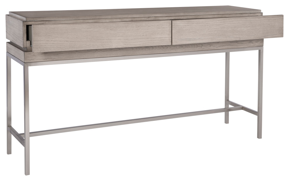 Kamala Gray Oak Console Table   Contemporary   Console Tables   by Ownax  Houzz