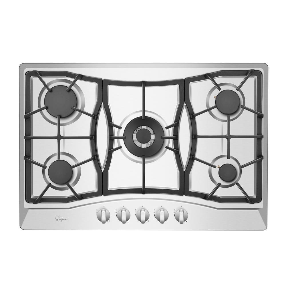 Empava 30 in Gas Cooktop in Stainless Steel with 5 Burners including Power Burners