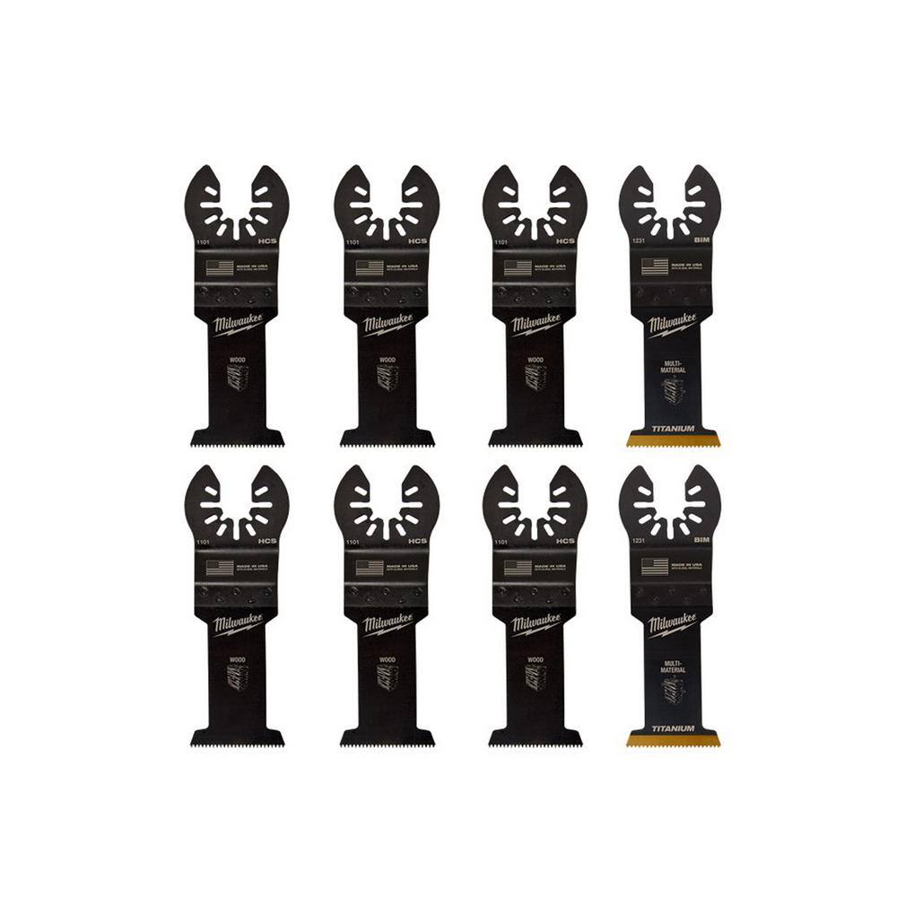 MW 1-38 in. Multi-Tool Oscillating Blade Set (8-Piece) 49-25-1103W-49-25-1103W