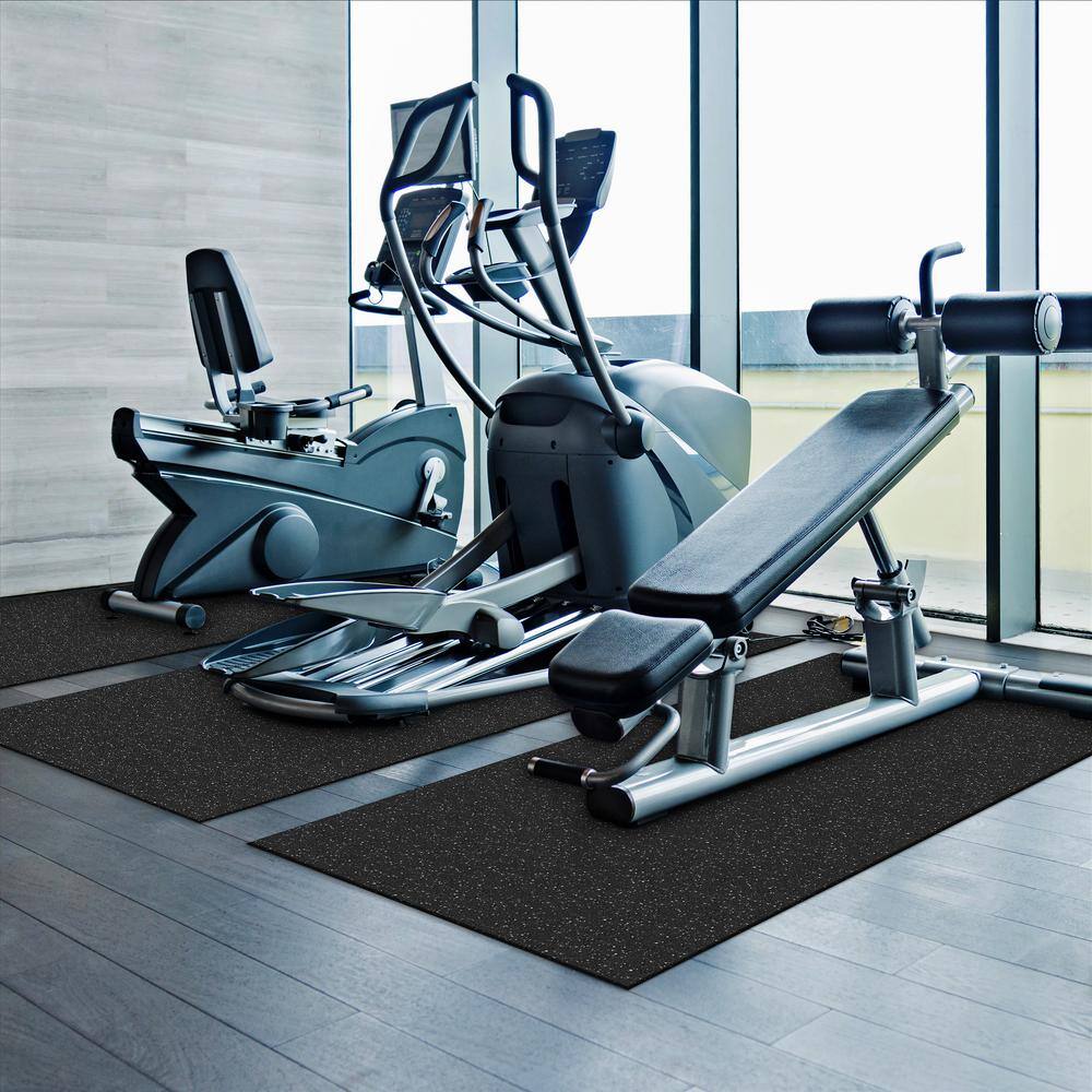 TrafficMaster Grey Fleck 26 in. x 360 in. Rubber Gym Floor Utility Runner (65 sq. ft.) 60474300026x30