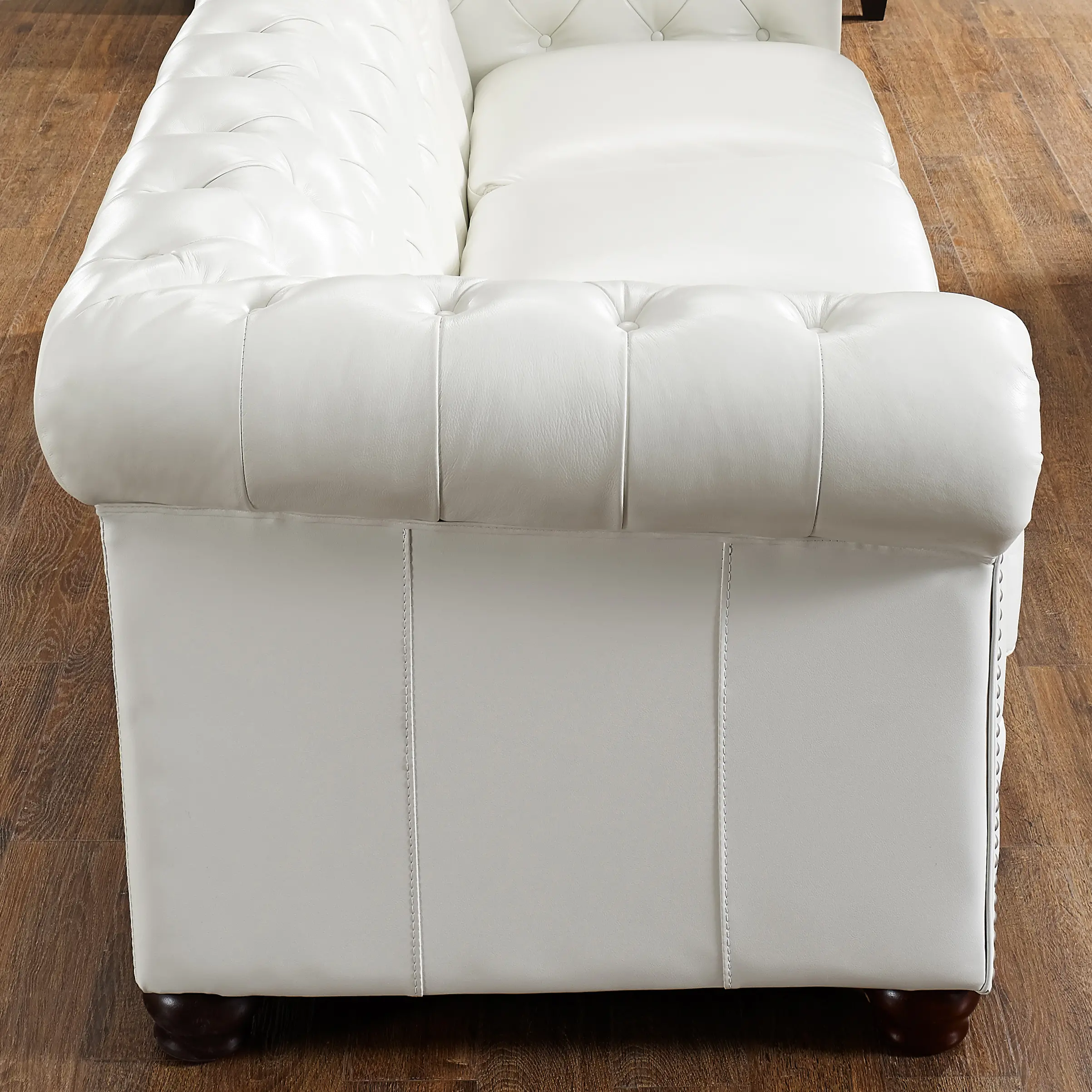 Kennedy White Leather Sofa