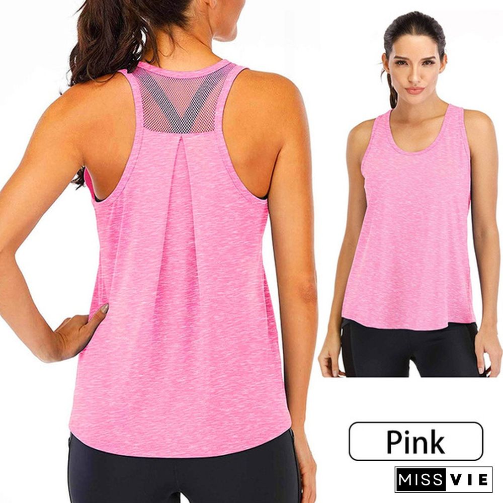 Yoga Vest Women Running Shirts Sleeveless Gym Tank Tops Women's Sportswear Quick Dry Breathable Workout Tank Top Fitness Clothes