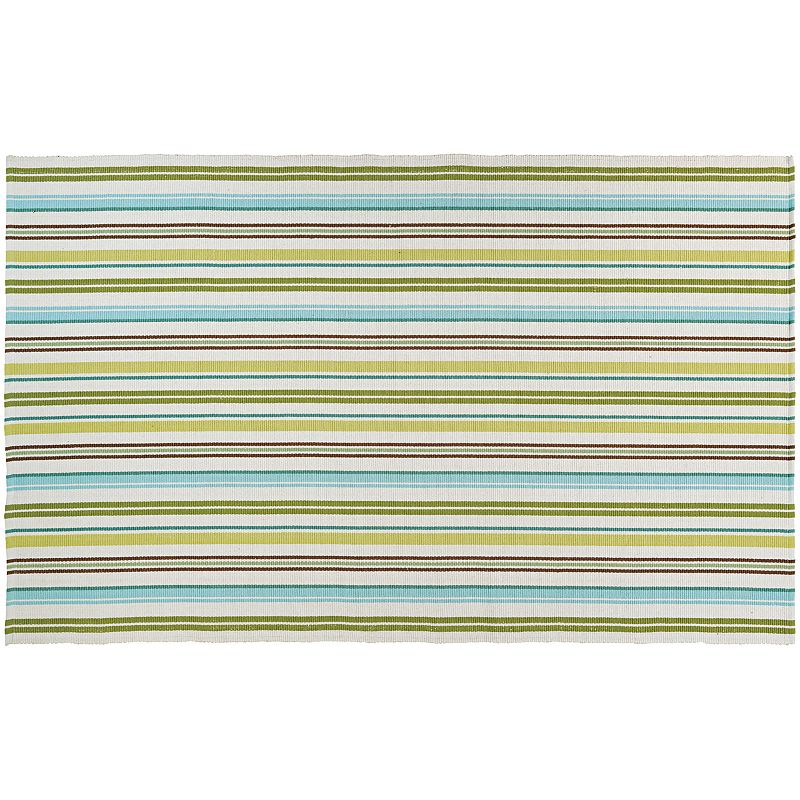 Couristan Bar Harbor Caribbean Breeze Striped Reversible Cotton Rug