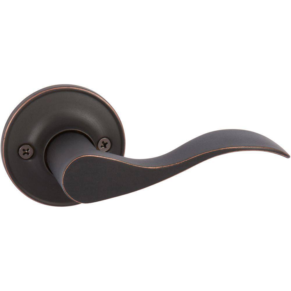 DELANEY HARDWARE Callan Bennett Edged Oil Rubbed Bronze Right-Handed Dummy Door Lever BN5057R