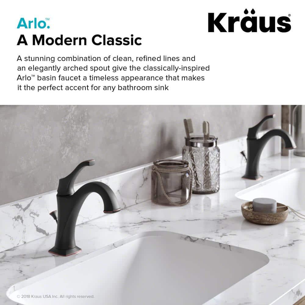 KRAUS Arlo Single Hole Single Handle Bathroom Faucet in Oil Rubbed Bronze