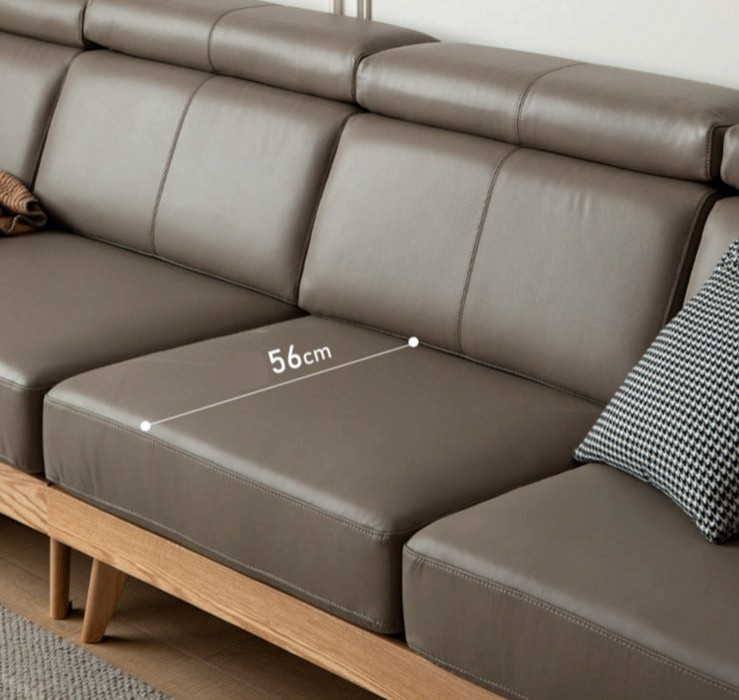 North American OAK Solid Wood Sectional Sofas genuine Leather   Midcentury   Sectional Sofas   by GVAwood  Houzz